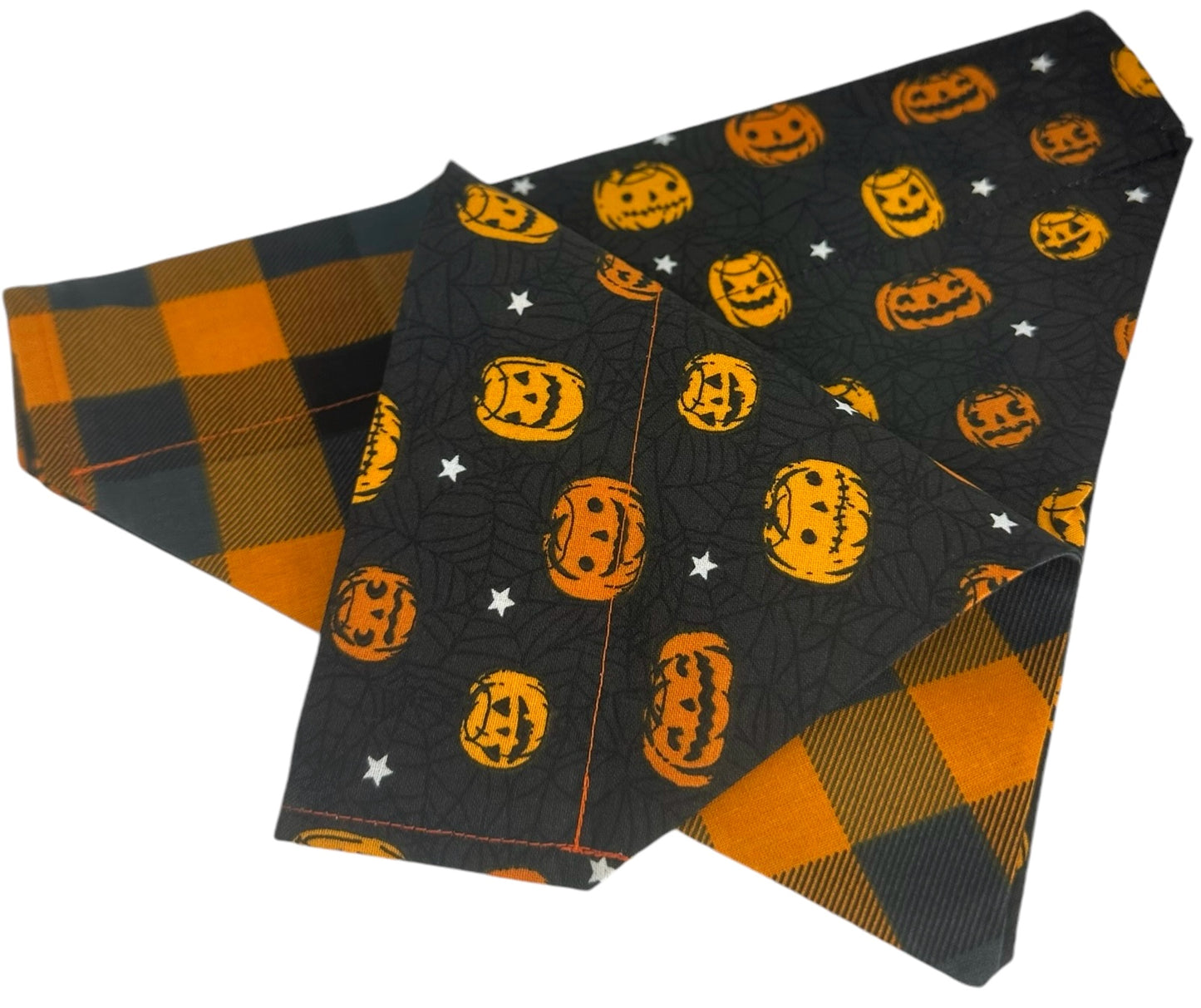Jack-O’-Lantern Handmade Reversible Slip-on Bandana