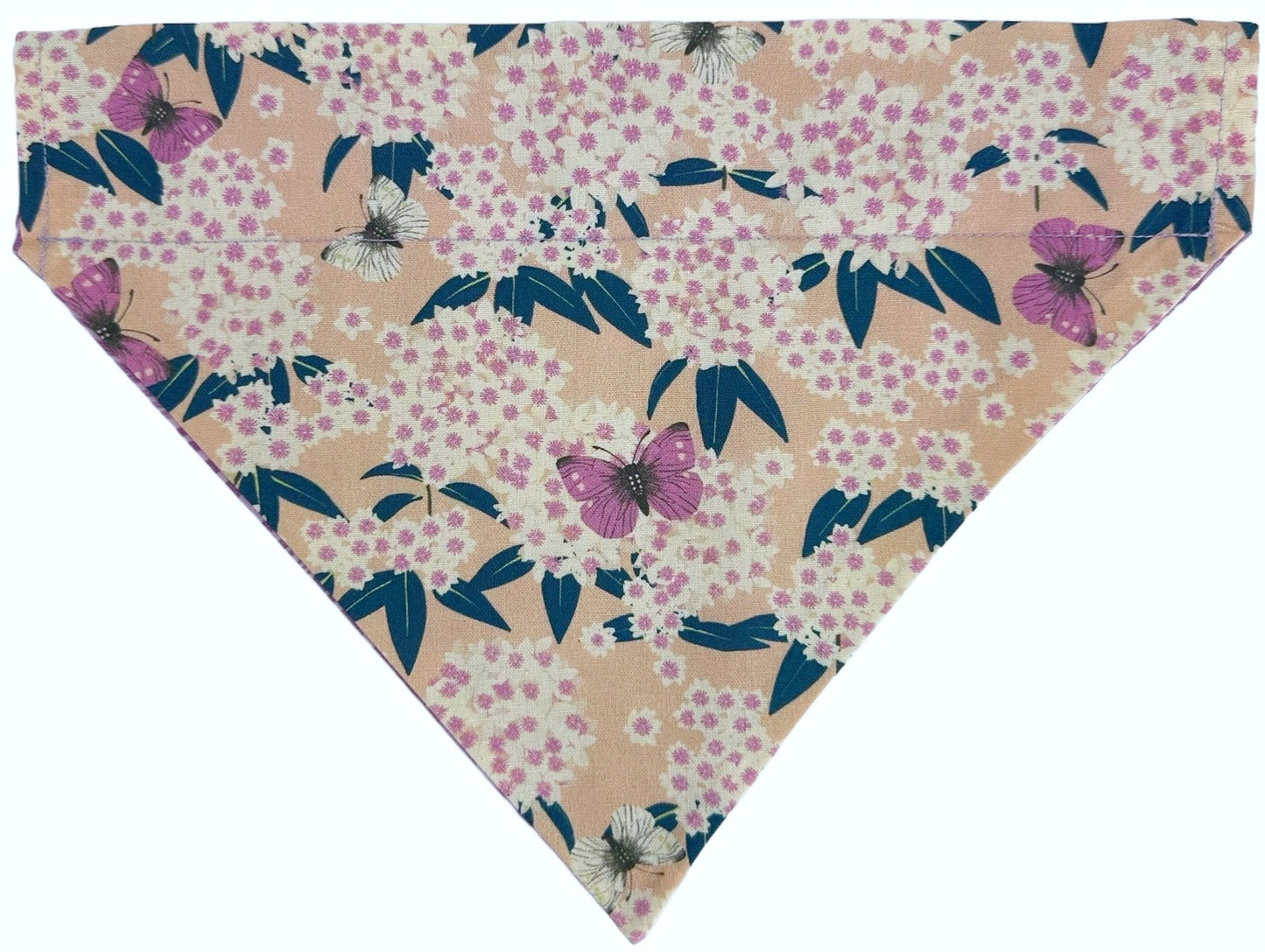 Butterflies and Purple Marble Handmade Reversible Slip-on Bandana