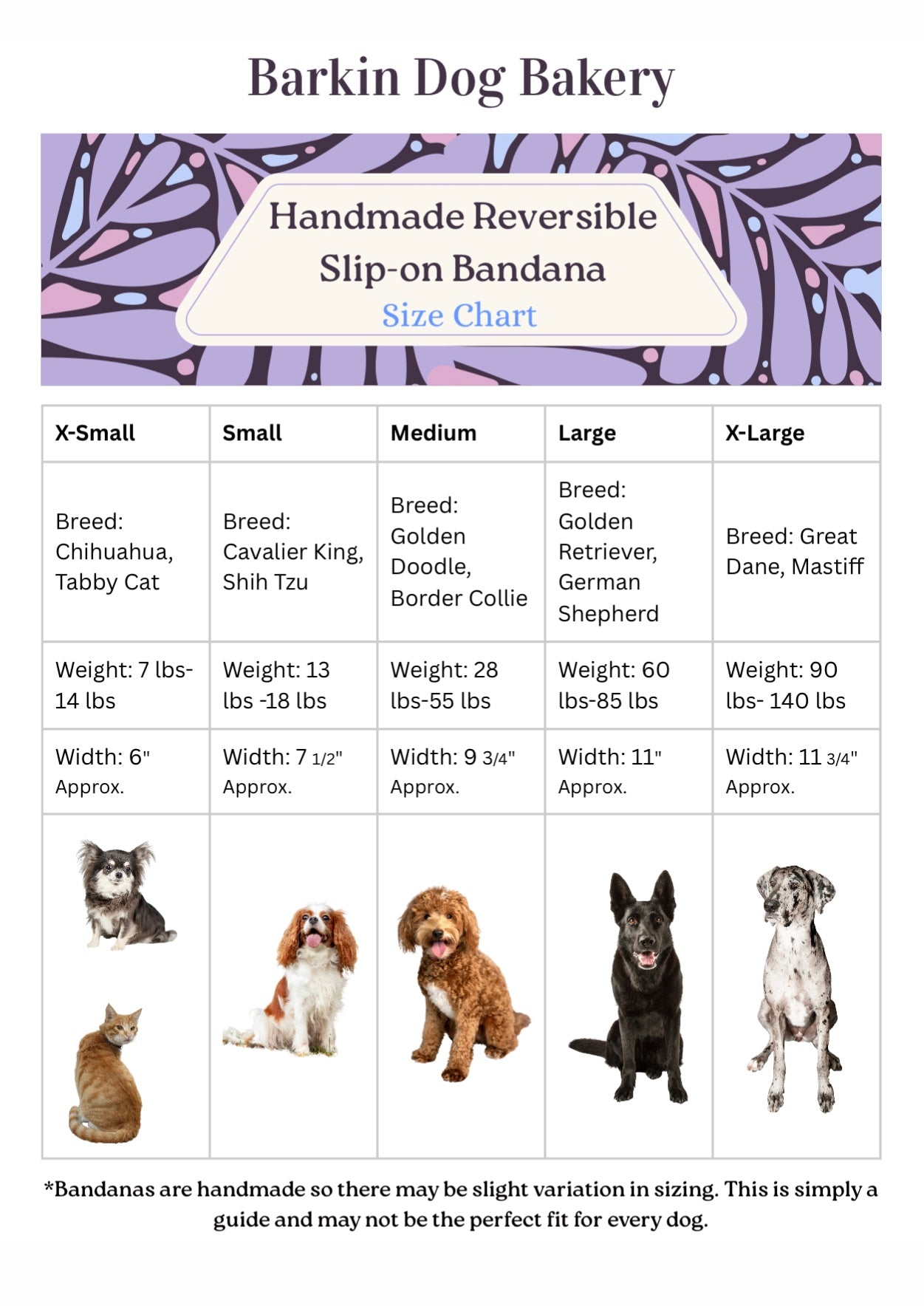 Biscuits and Glow-in-the-Dark Bones Handmade Reversible Slip-on Bandana