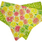 Citrus and Green Flowers Handmade Reversible Slip-on Bandana