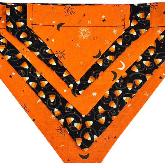 Celestial Candy Corn Handmade Reversible Slip-on Bandana