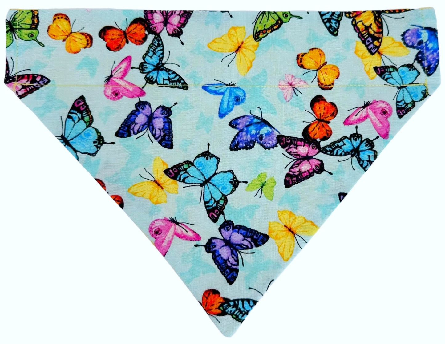 Butterflies and Yellow Flowers Handmade Reversible Slip-on Bandana