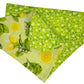 Lemon Blossoms and Green Flowers Handmade Reversible Slip-on Bandana