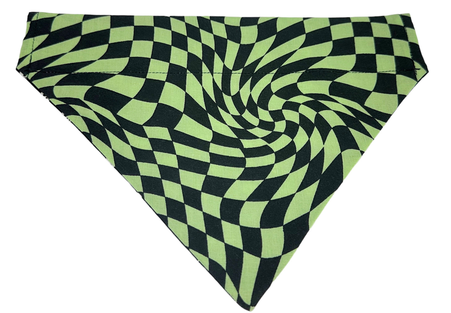 Harlequin and Warped Plaid Handmade Reversible Slip-on Bandana