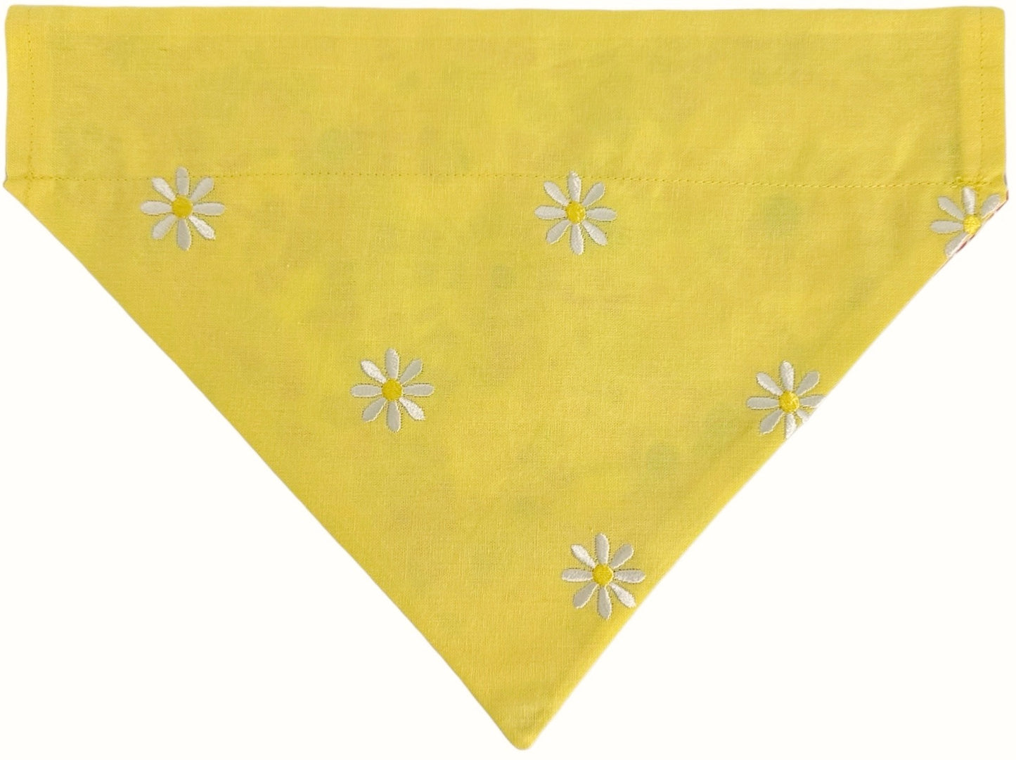 Yellow Daisies and Mosaics Handmade Reversible Slip-on Bandana