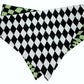 Harlequin and Warped Plaid Handmade Reversible Slip-on Bandana