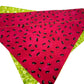 Watermelon and Green Flowers Handmade Reversible Slip-on Bandana