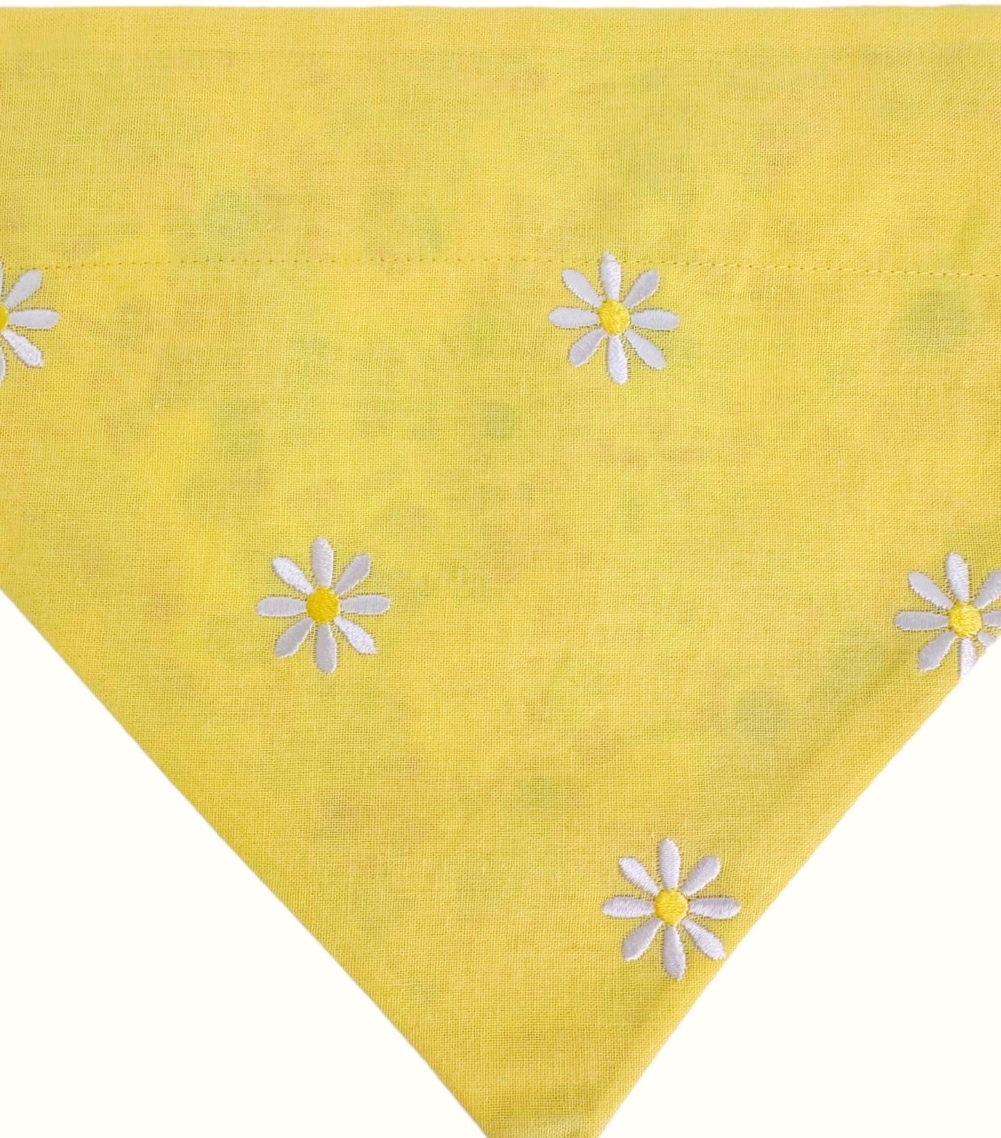 Yellow Daisies and Mosaics Handmade Reversible Slip-on Bandana