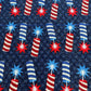 Fireworks and Stripes Handmade Reversible Slip-on Bandana