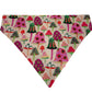 Garden Flowers and Mushrooms Handmade Reversible Slip-on Bandana