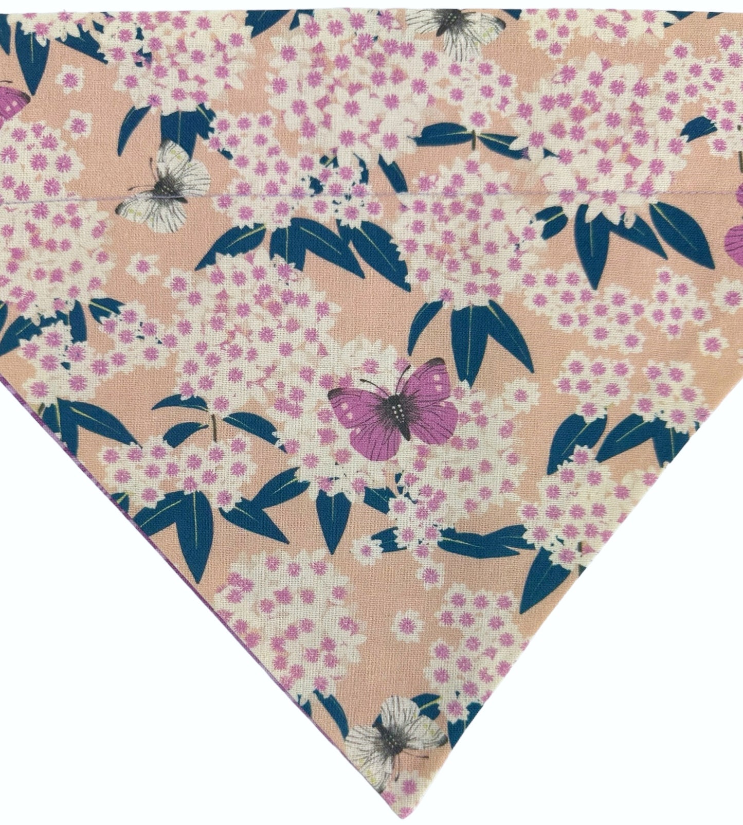 Butterflies and Purple Marble Handmade Reversible Slip-on Bandana