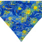 Starry Night and Daisies Handmade Reversible Slip-on Bandana