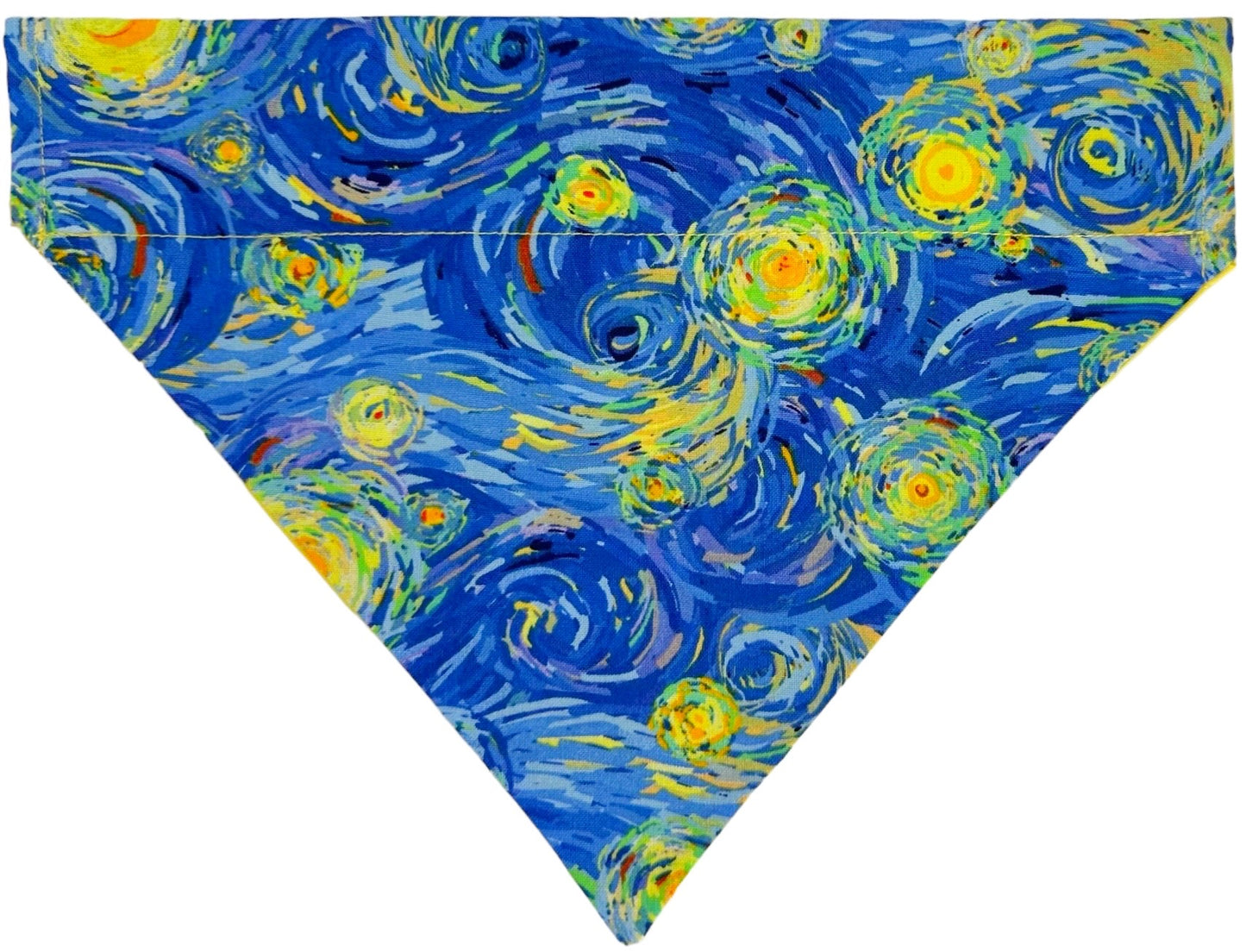 Starry Night and Daisies Handmade Reversible Slip-on Bandana