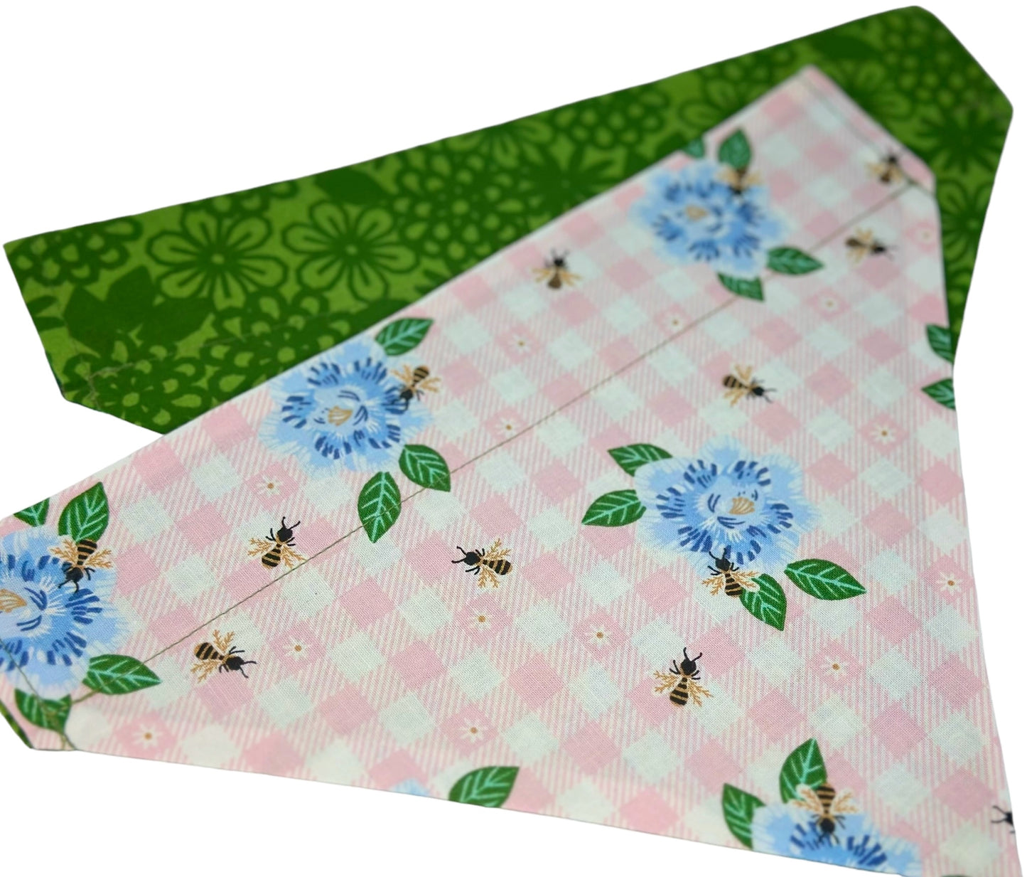 BEEutiful Picnic and Flowers Handmade Reversible Slip-on Bandana