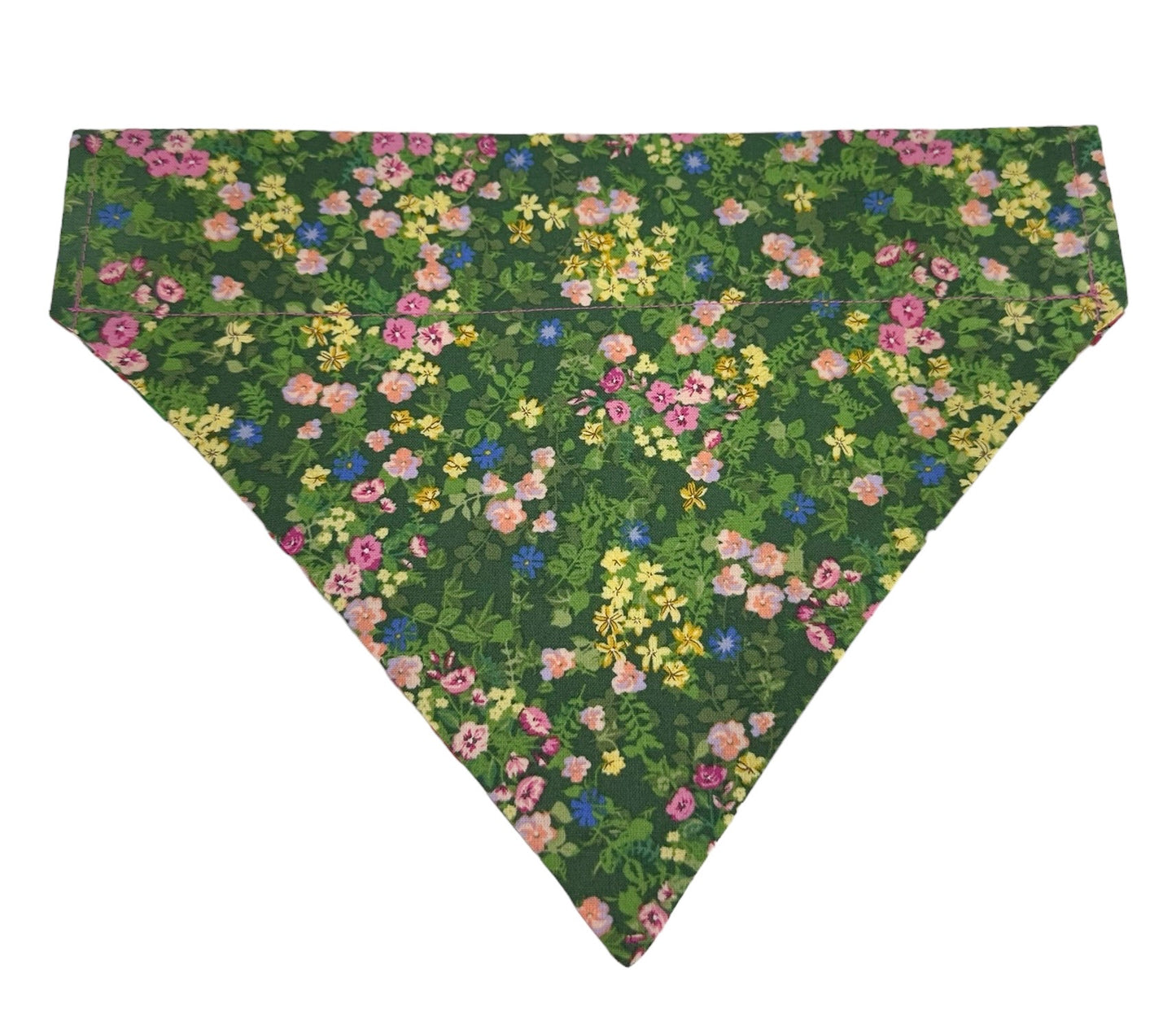 Garden Flowers and Mushrooms Handmade Reversible Slip-on Bandana