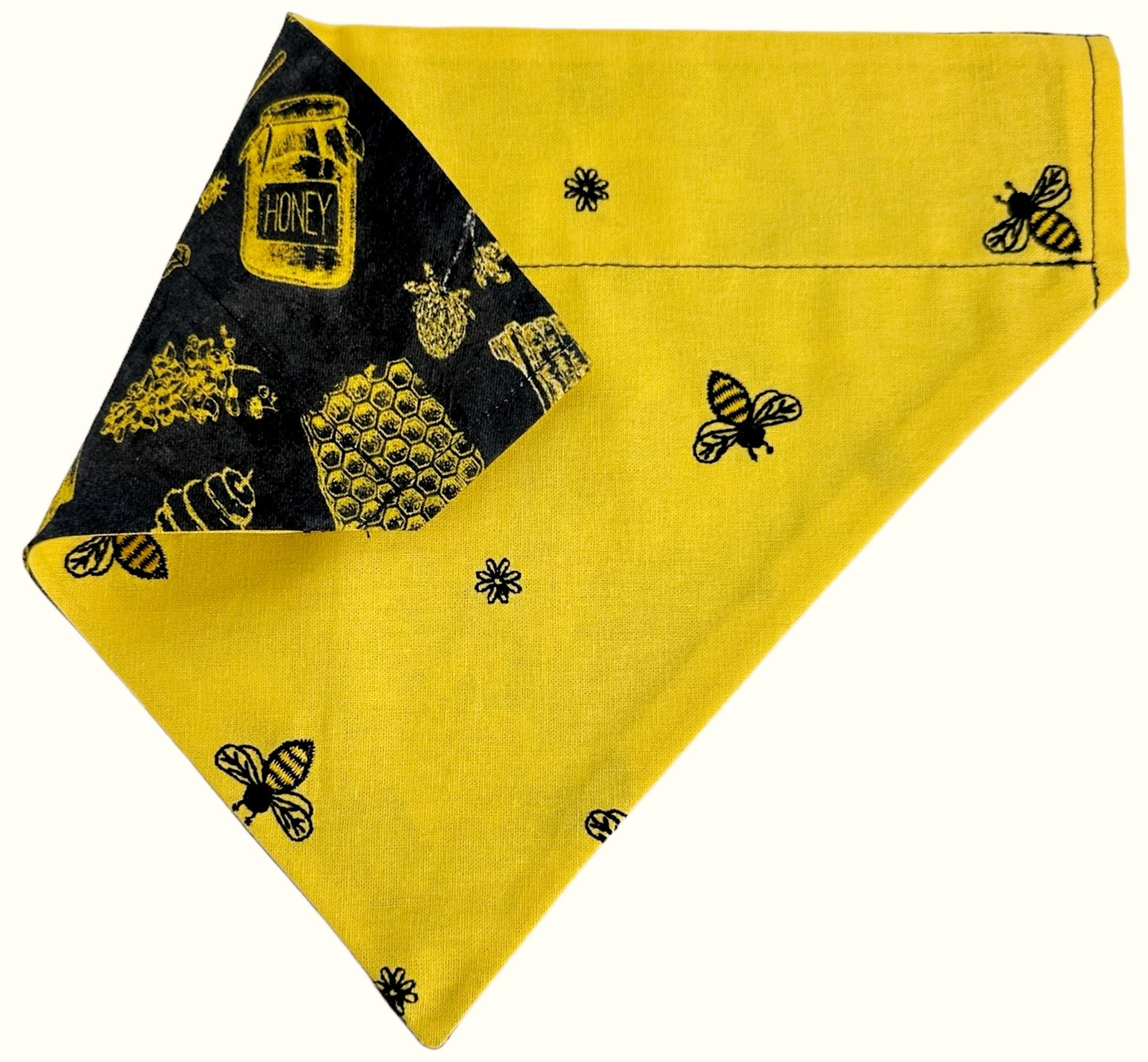 Embroidered Honeybee Handmade Reversible Slip-on Bandana