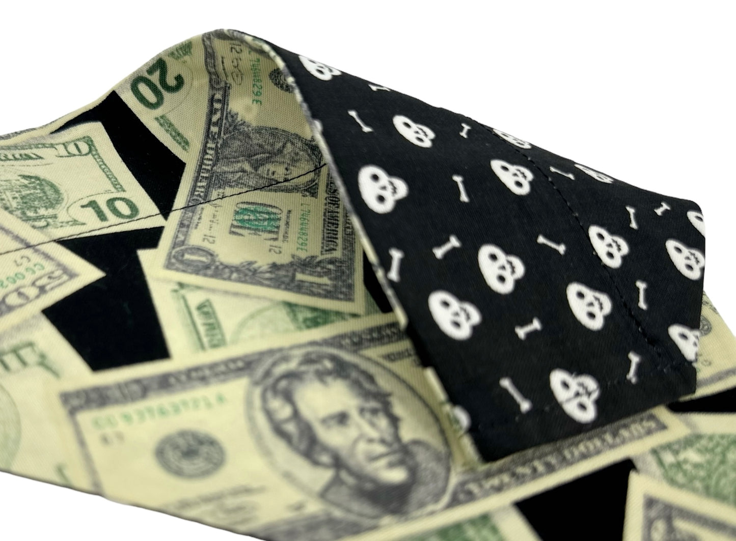 100 Bones Glow-in-the-Dark Handmade Reversible Slip-on Bandana