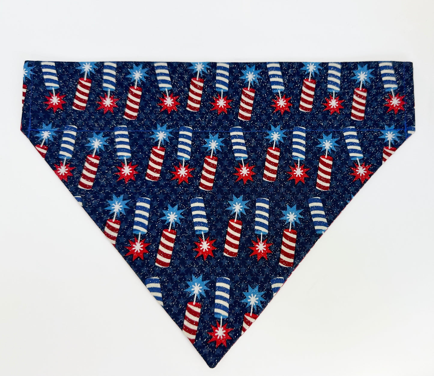 Fireworks and Stripes Handmade Reversible Slip-on Bandana