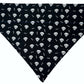 Geode Blue and Glow-in-the-Dark Bones Handmade Reversible Slip-on Bandana