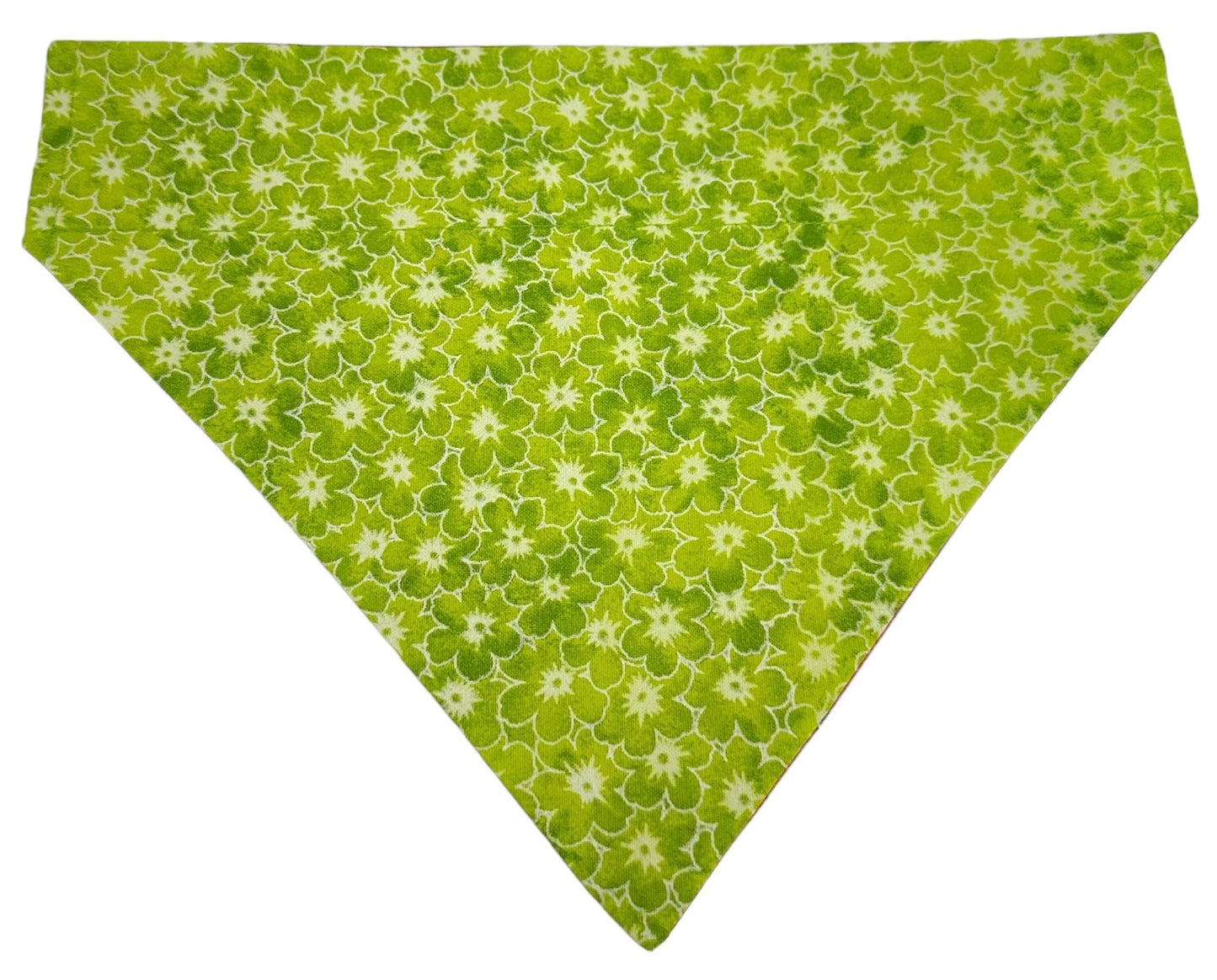 Citrus and Green Flowers Handmade Reversible Slip-on Bandana