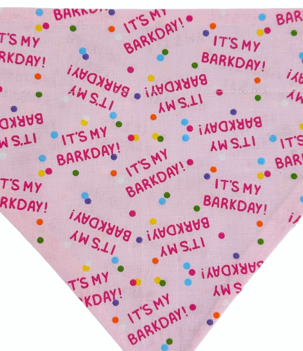 It’s My BARKday Handmade Reversible Slip-on Bandana