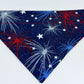 Stars and Fireworks Handmade Reversible Slip-on Bandana