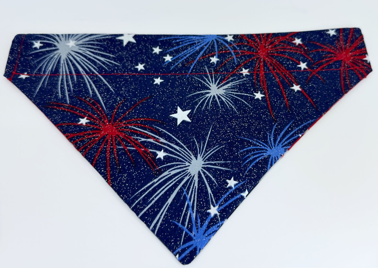 Stars and Fireworks Handmade Reversible Slip-on Bandana