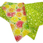 Citrus and Green Flowers Handmade Reversible Slip-on Bandana