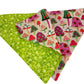 Mushrooms and Green Flowers Handmade Reversible Slip-on Bandana