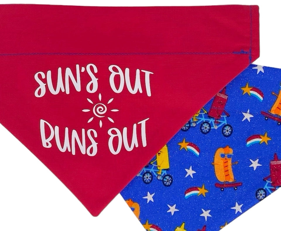 Sun’s Out Buns Out Handmade Reversible Slip-on Bandana