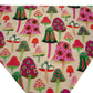 Mushrooms and Green Flowers Handmade Reversible Slip-on Bandana