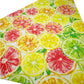 Citrus and Green Flowers Handmade Reversible Slip-on Bandana