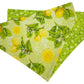 Lemon Blossoms and Green Flowers Handmade Reversible Slip-on Bandana