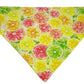 Citrus and Green Flowers Handmade Reversible Slip-on Bandana