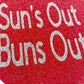 Glitter Sun’s Out Buns Out Handmade Reversible Slip-on Bandana