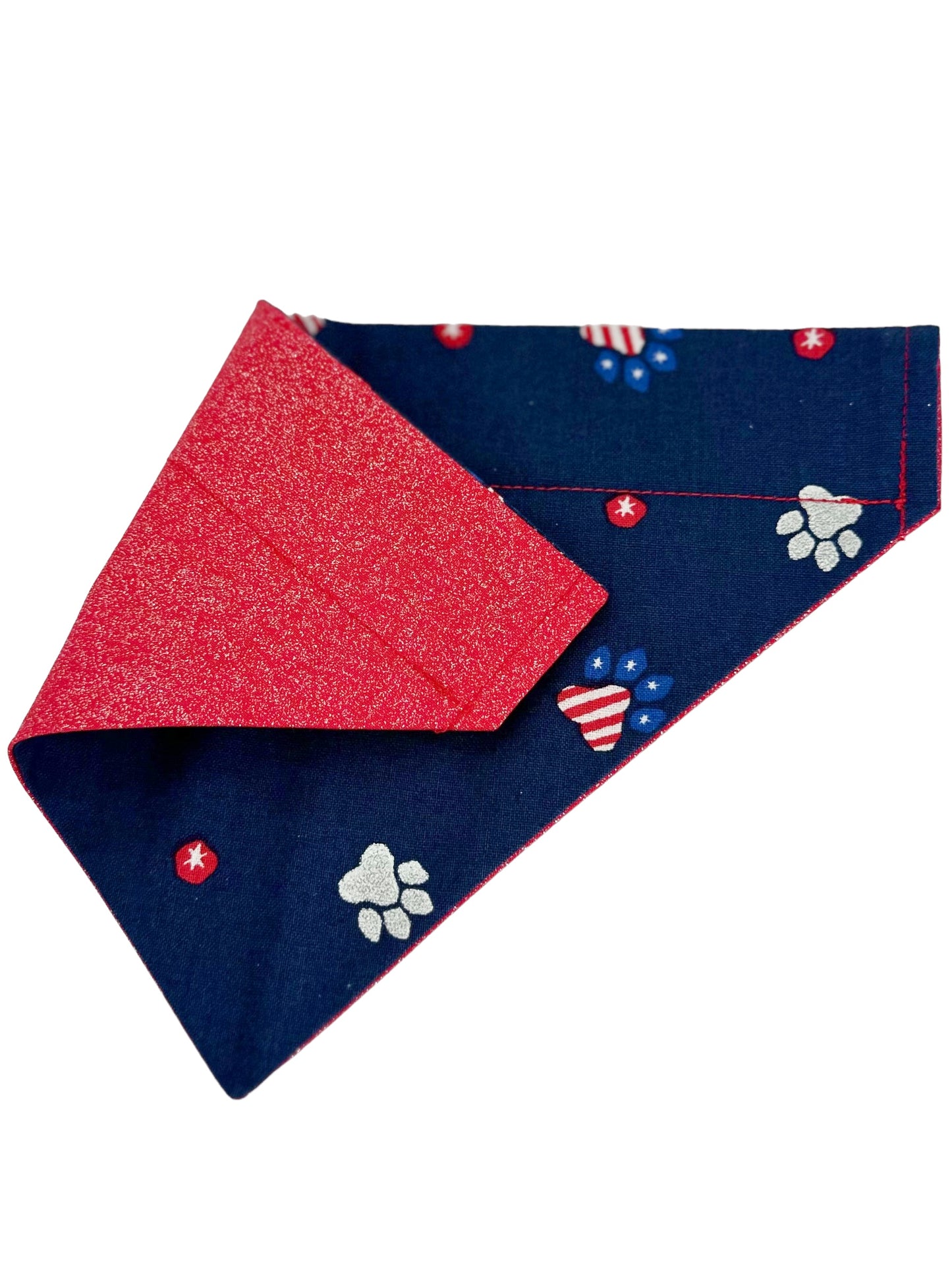 PAWty In The USA Handmade Reversible Slip-on Bandana