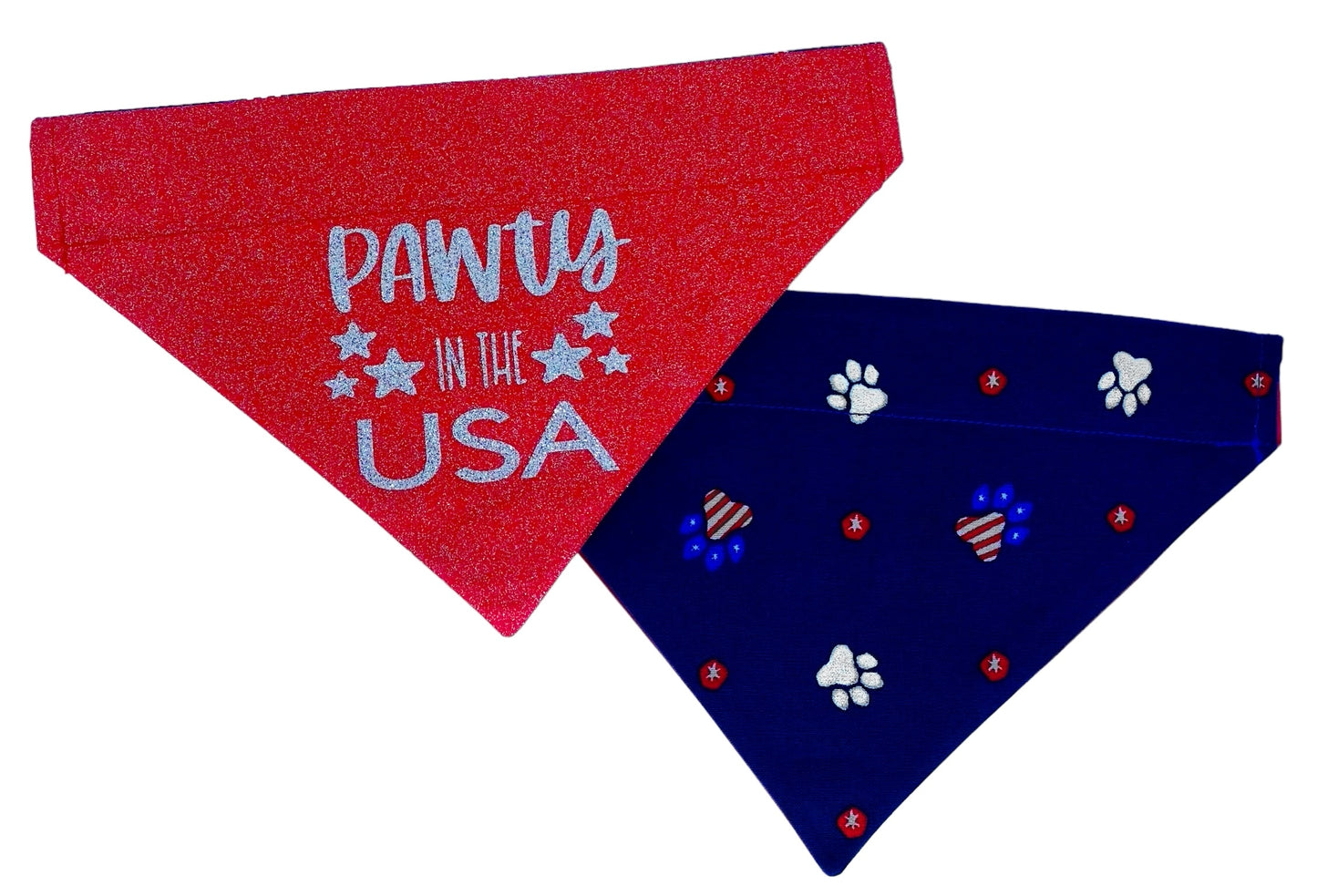 PAWty In The USA Handmade Reversible Slip-on Bandana