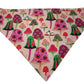 Flowers and Mushrooms Handmade Reversible Slip-on Bandana