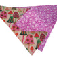 Flowers and Mushrooms Handmade Reversible Slip-on Bandana