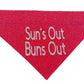 Glitter Sun’s Out Buns Out Handmade Reversible Slip-on Bandana