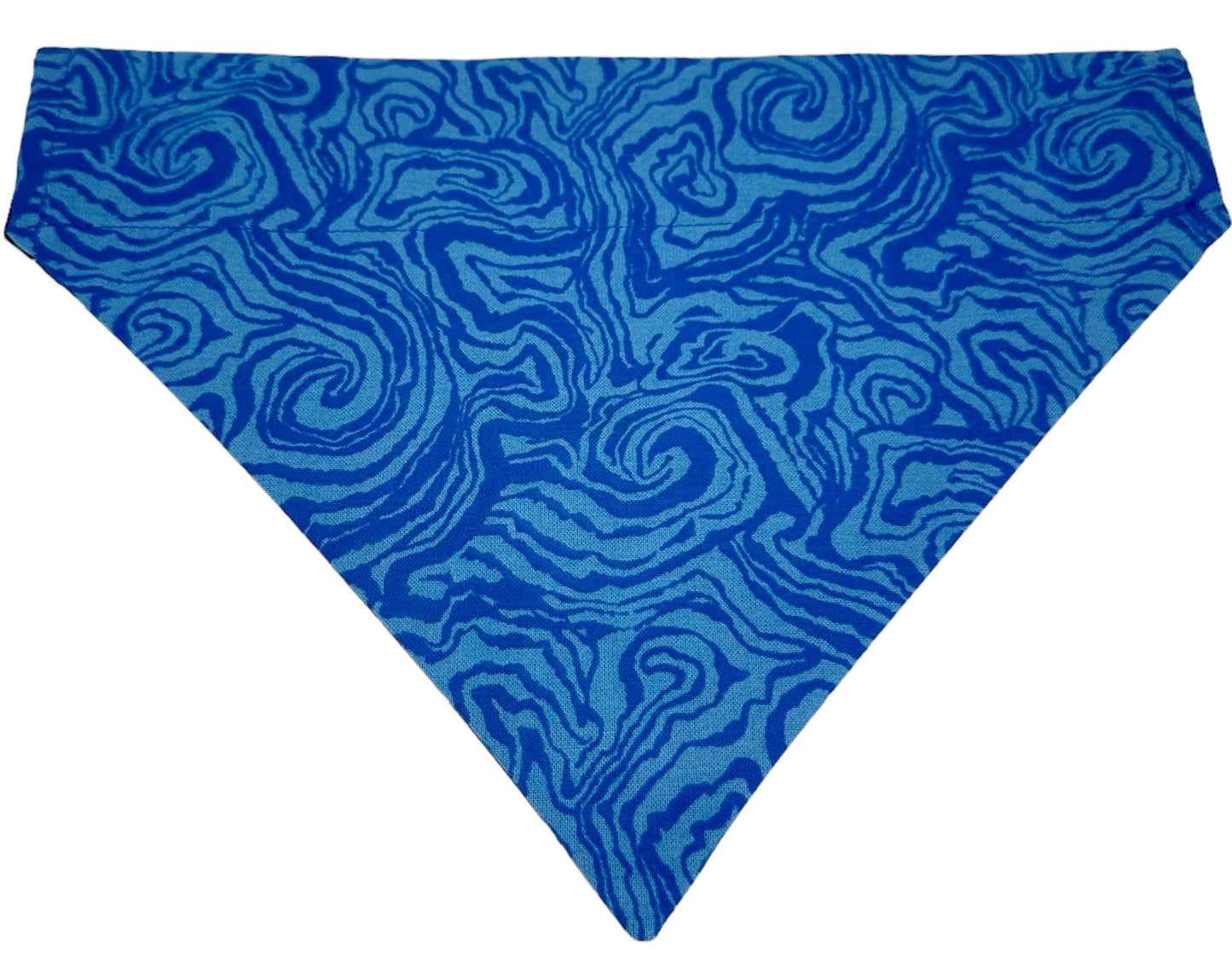 Geode Blue and Glow-in-the-Dark Bones Handmade Reversible Slip-on Bandana