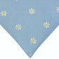 White Embroidered Daisies on Blue and Pink Picnic Handmade Reversible Slip-on Bandana