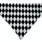 Harlequin and Warped Plaid Handmade Reversible Slip-on Bandana