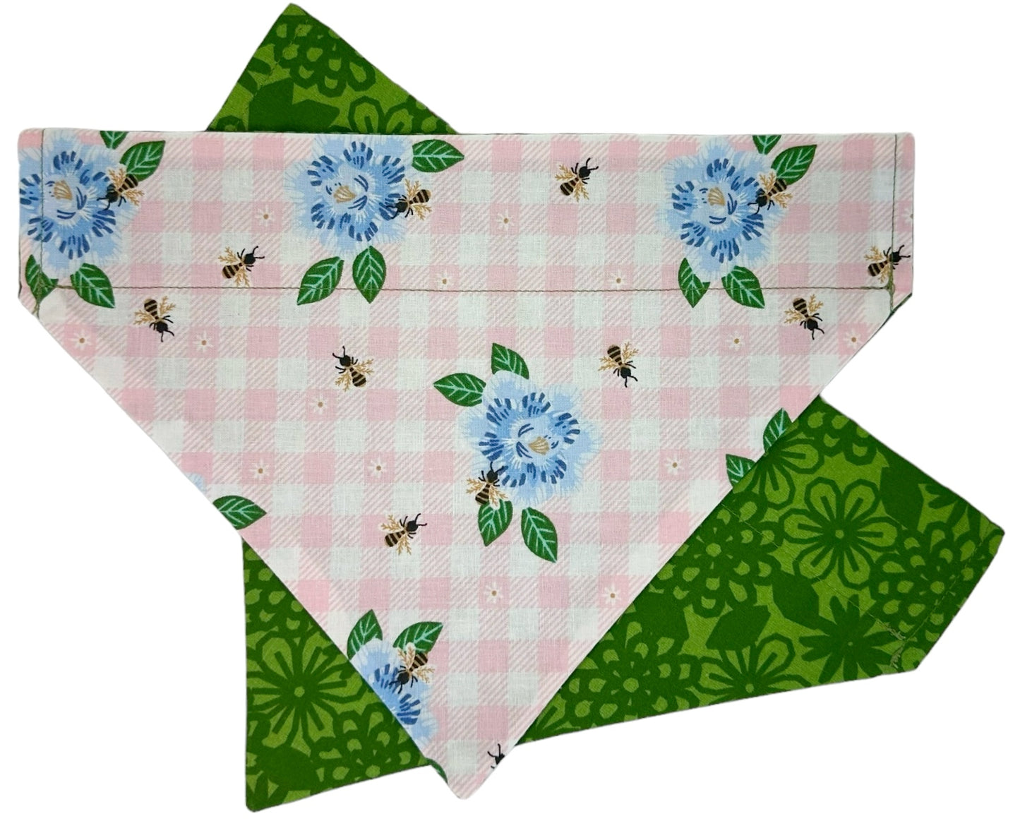 BEEutiful Picnic and Flowers Handmade Reversible Slip-on Bandana