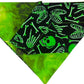 Acid Skull and Bones Glow-In-The-Dark Handmade Reversible Slip-on Bandana