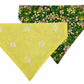 Embroidered Daisies and Forest Flowers Handmade Reversible Slip-on Bandana