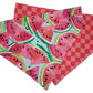 Watermelon and Pink Picnic Handmade Reversible Slip-on Bandana