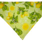 Lemon Blossoms and Green Flowers Handmade Reversible Slip-on Bandana