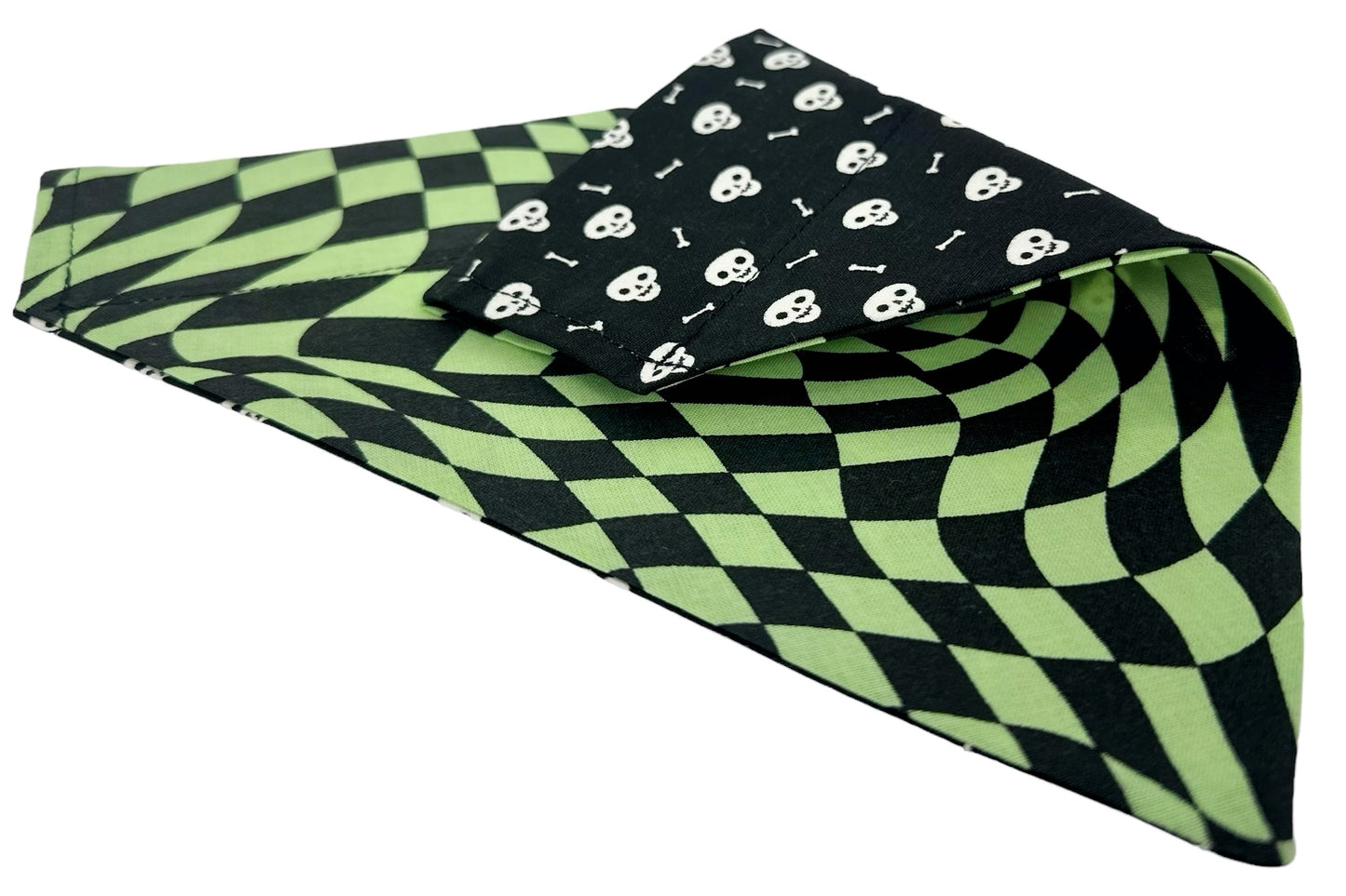 Warped Bones Glow-in-the-Dark Handmade Reversible Slip-on Bandana