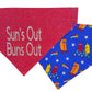 Glitter Sun’s Out Buns Out Handmade Reversible Slip-on Bandana